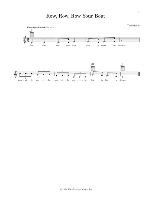 Row, Row, Row Your Boat (from The Daily Ukulele) (arr. Liz and Jim Beloff) - Traditional (Ukulele)
