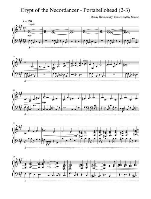 Crypt of the Necrodancer - Portabellohead (2-3) (Piano)