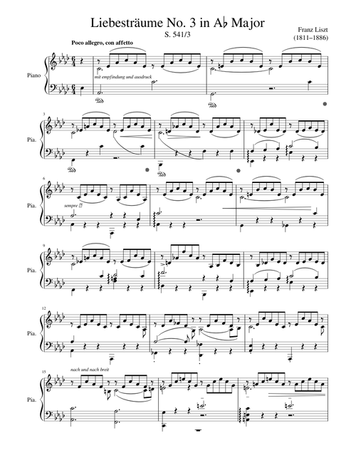 Liszt - Liebestraum No. 3 in Ab Major