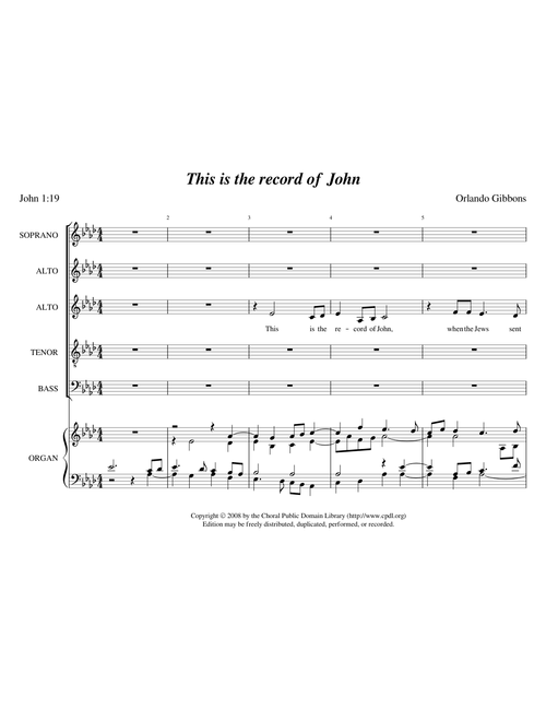 Orlando Gibbons: This is the record of John