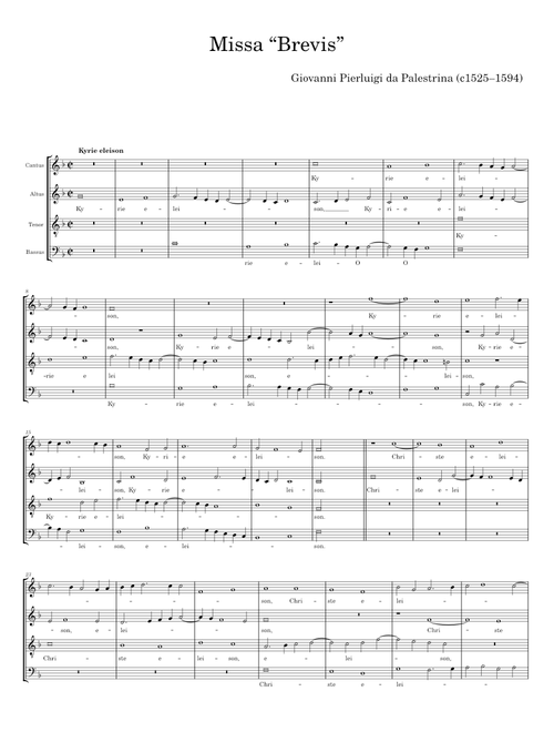 Missa Secunda - Giovanni Pierluigi da Palestrina