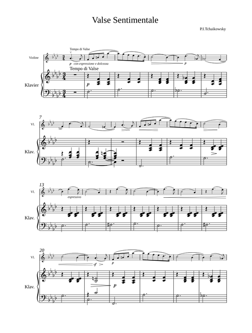 Valse sentimentale_Violin_Piano