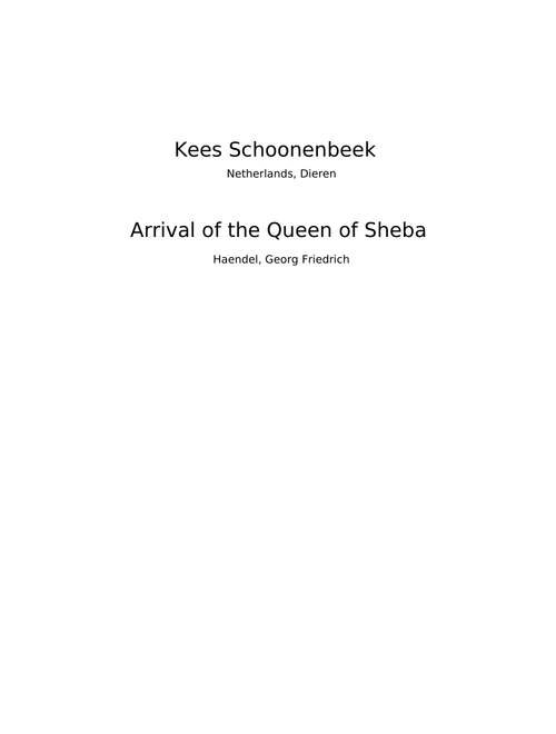 The Arrival of the Queen of Sheba - Georg Friedrich Händel