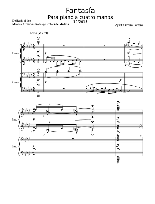 Fantasía para Piano a Cuatro Manos. 10/2015. REVISADA.