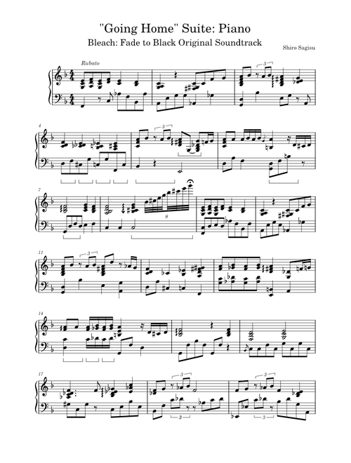 Suite "Going Home" 2nd Mouvement: Piano Solo (Bleach: Fade to Black) – Shirō Sagisu