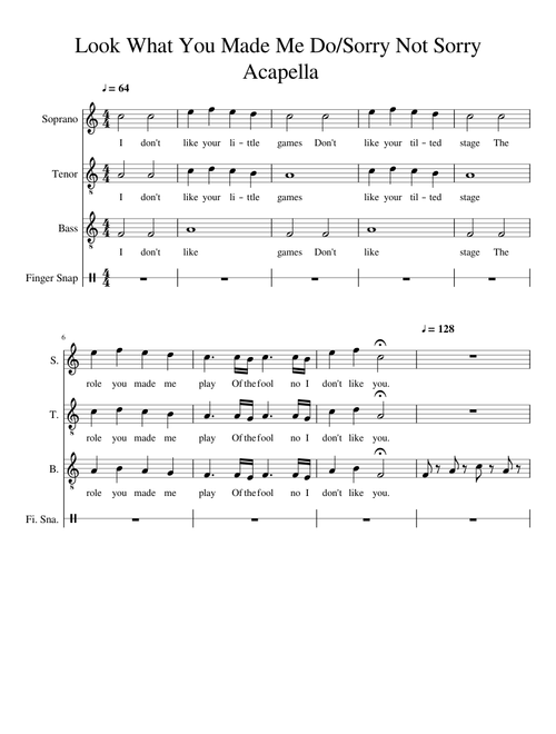 Look What You Made Me Do/Sorry Not Sorry – Taylor Swift (Acapella WIP)