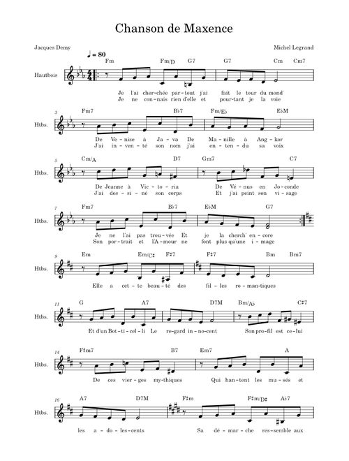 La chanson de Maxence – Michel Legrand