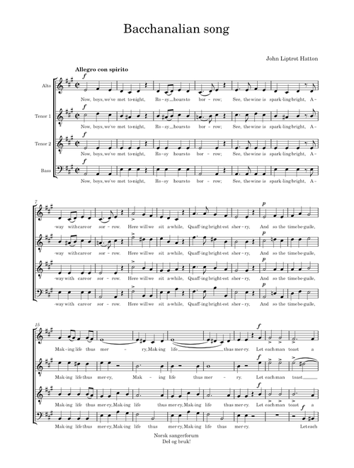 Bacchanalian song – John Liptrot Hatton
