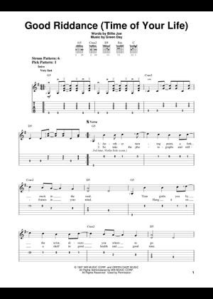 Play Official version of Good Riddance (Time of Your Life) Sheet Music ...