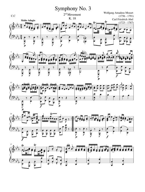 Symphony no. 3, K. 18 2nd Movement – Carl Friedrich Abel\Wolfgang Amadeus Mozart