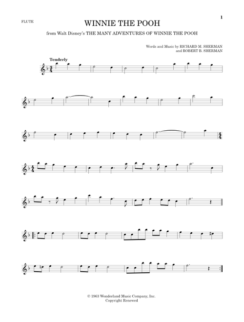 Winnie The Pooh (from The Many Adventures Of Winnie The Pooh) - Sherman Brothers, Robert B Sherman, Richard M Sherman (Flute Solo)