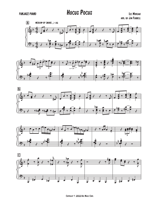 Hocus-pocus (Arr. Jim Funnell) - Lee Morgan (Piano Solo)