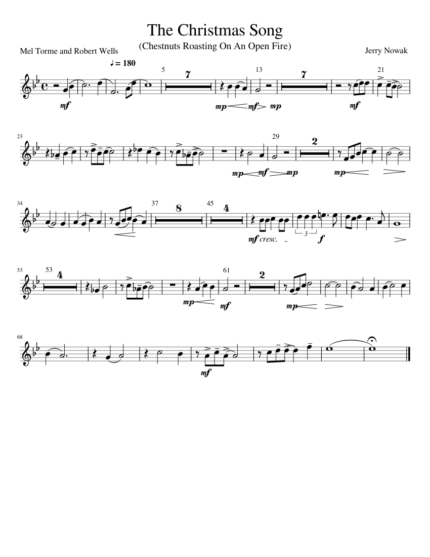 The Christmas Song Sheet Music for Trumpet in b-flat (Solo) | MuseScore.com