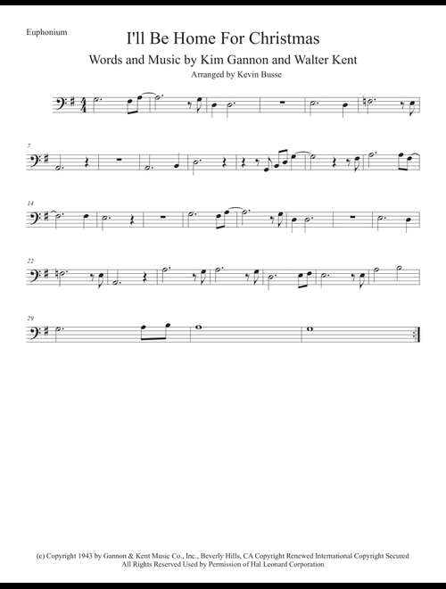 I'll Be Home For Christmas (Arr. Kevin Busse) - Rascal Flatts (Euphonium Solo)