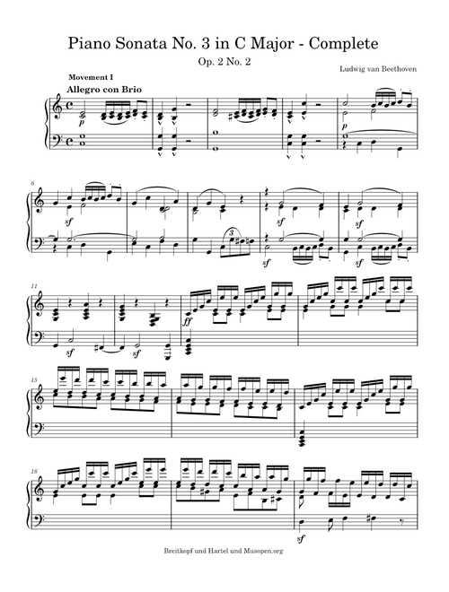 Piano Sonata No. 3 in C Major, Op. 2 No. 3 – Ludwig van Beethoven Piano Sonata No. 3 in C Major, Op. 2 No. 3 - Complete