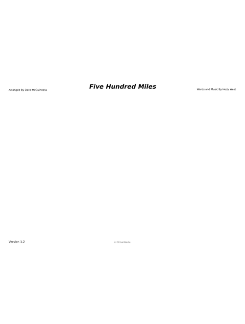 500 miles – Hedy West