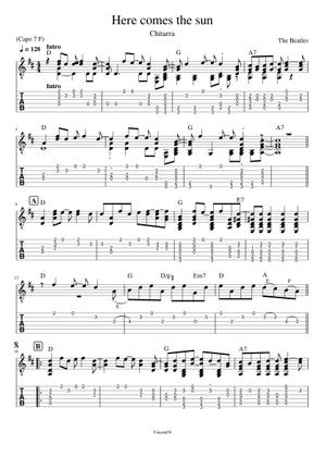 Play Official version of Here comes the sun Sheet Music by The
