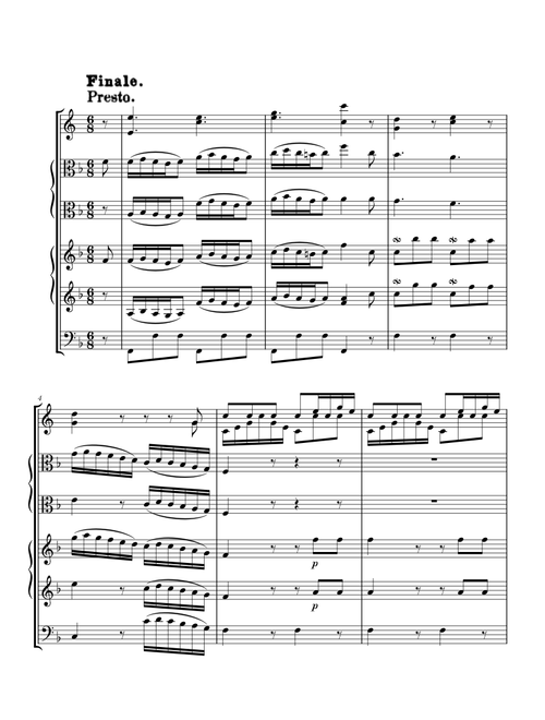 Franz Joseph Haydn — Divertimento in F major, Hob.II:16 – V. Finale. Presto