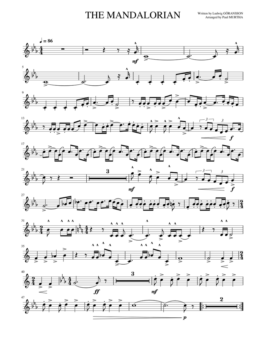 the-mandalorian-sheet-music-for-euphonium-solo-musescore