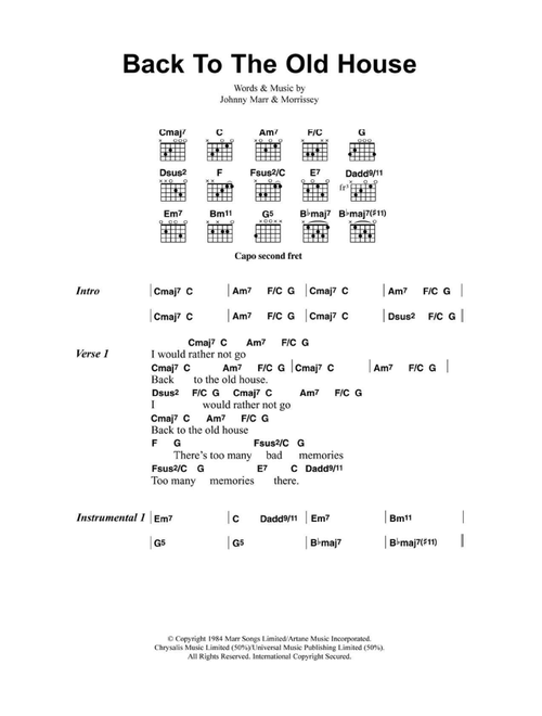 Back To The Old House - The Smiths (Guitar Chords-Lyrics)