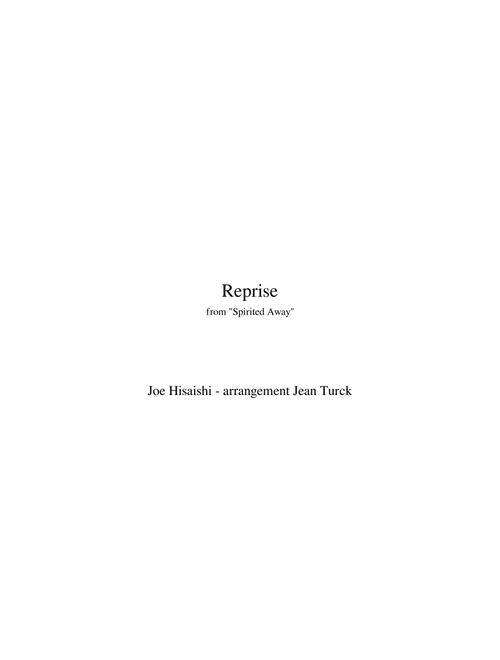 Reprise (from Spirited away)
