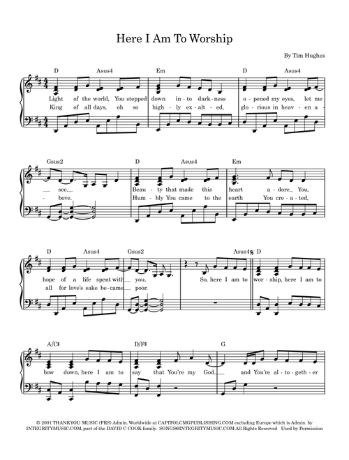 Here I Am To Worship (Light Of The World) (Arr. Julie Wormald) - Phillips Craig & Dean (Piano Solo)