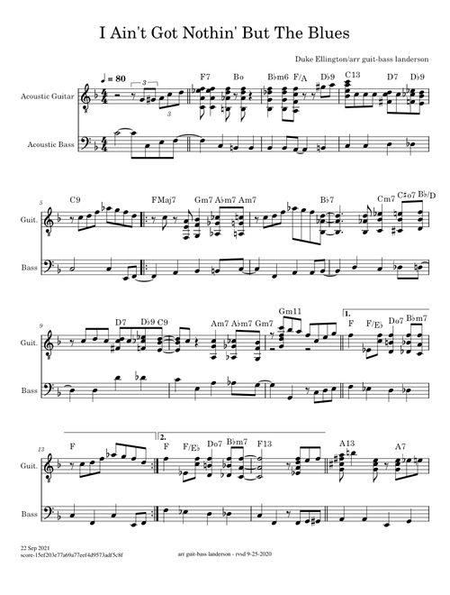 I Ain't Got Nothin' But The Blues – Duke Ellington