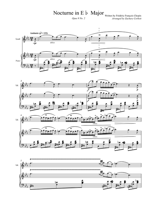 Nocturne Op 9 No 2 in Eb Major (Arr. Zachary Corbett) - Chopin (Large Ensemble)