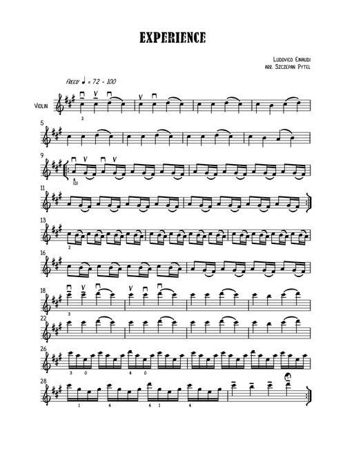 Experience (Arr. Szczepan Pytel) - Ludovico Einaudi (Violin Solo)