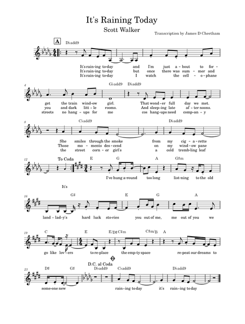 It's Raining Today – Scott Walker
