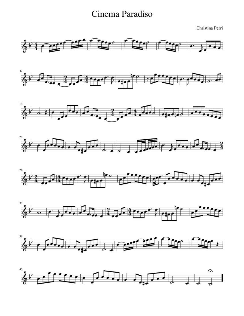 Cinema Paradiso Violino Sheet Music for Violin (Solo) | MuseScore.com