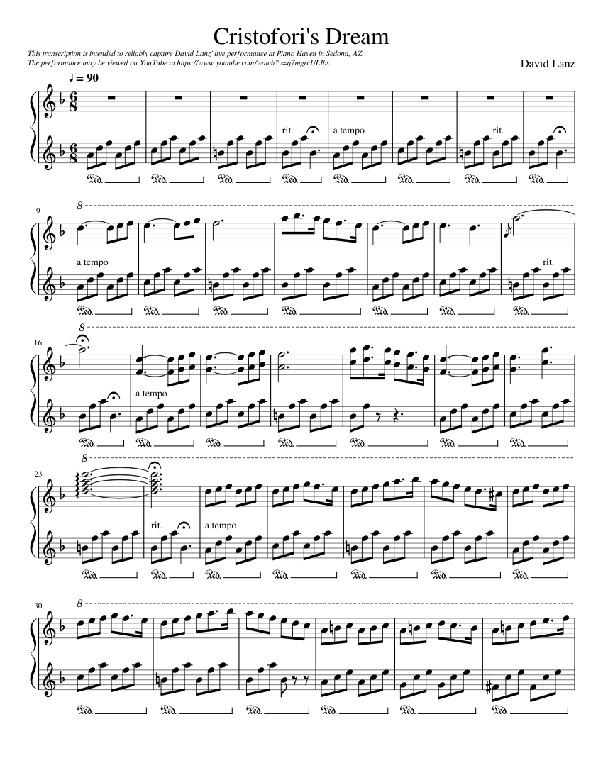 Cristofari's Dream Sheet music for Piano (Solo) | Musescore.com