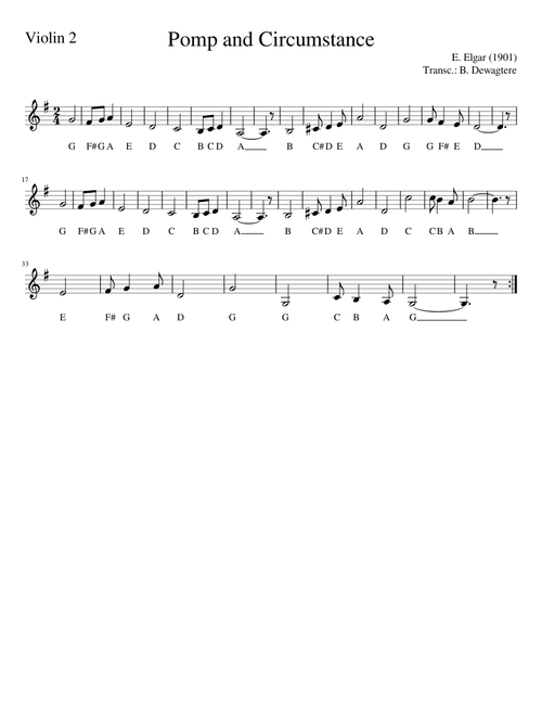 Pomp and Circumstance-Violin 2