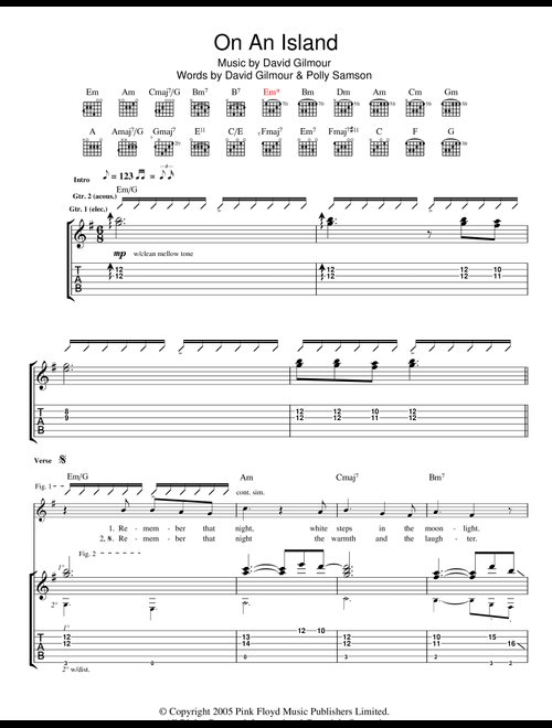 On An Island - David Gilmour (Guitar Tab)