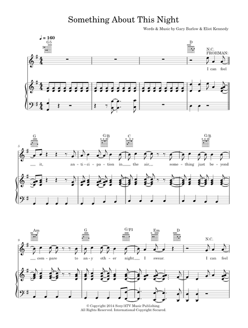 Something About This Night (from 'Finding Neverland') - Eliot Kennedy, Gary Barlow (Piano-Vocal-Guitar (Piano Accompaniment))