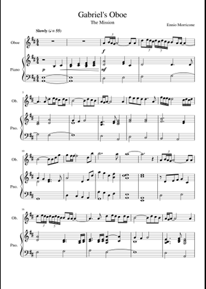 Gabriel's Oboe (For Sax Quartet) Sheet Music for Saxophone alto ...