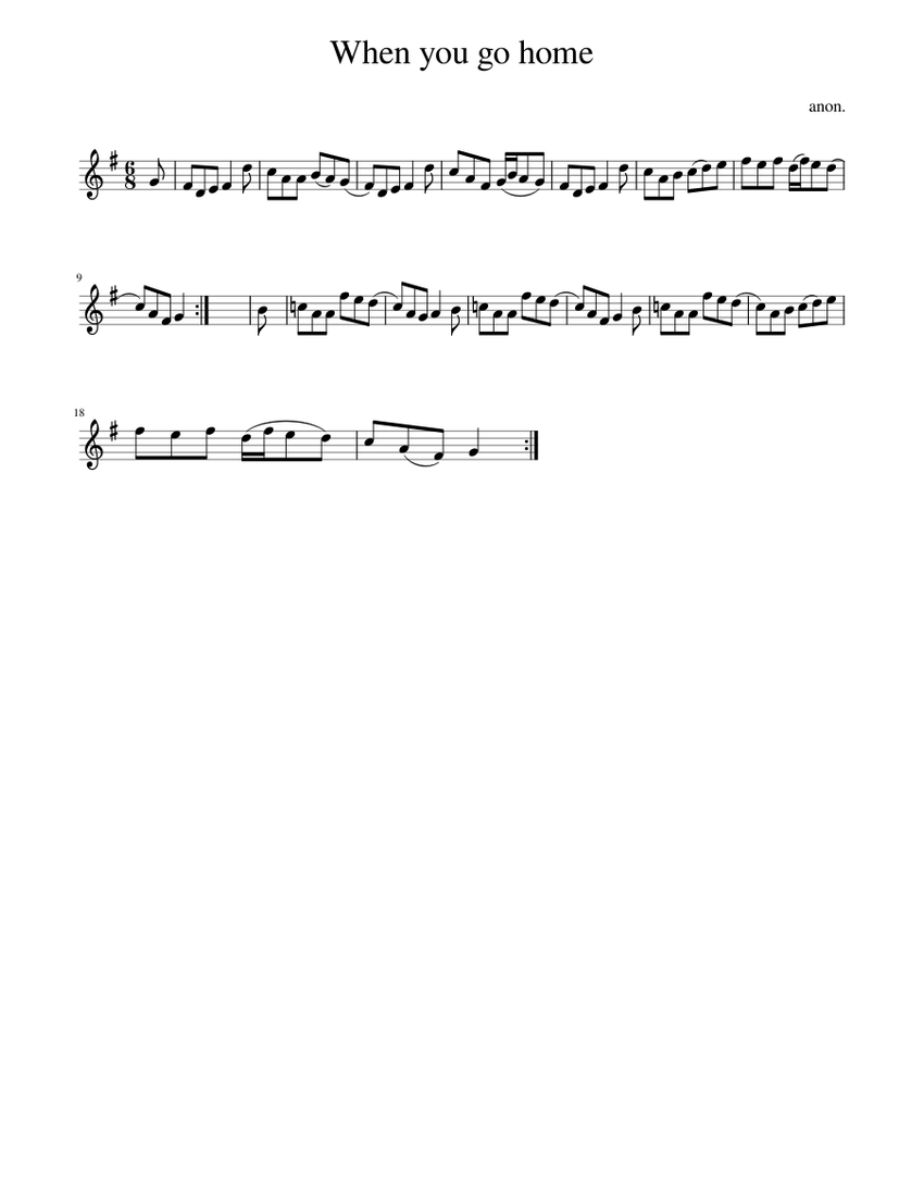 When you go home Sheet music for Piano (Solo) Easy | Musescore.com