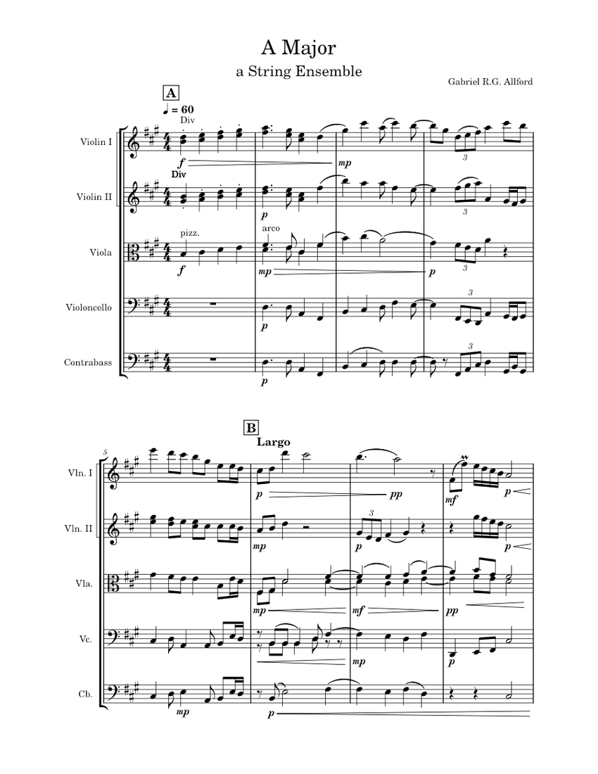 A Maj String Quintet Piano Tutorial