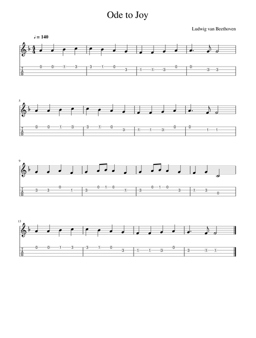 Ode to Joy (for ukulele)