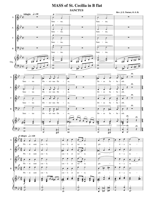 03-Mass of St. Cecilia by J. E. Turner in B flat, SANCTUS, BENEDICTUS