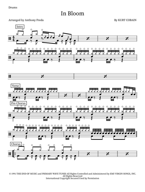 In Bloom (Arr. Anthony Freda) - Nirvana (Drums)