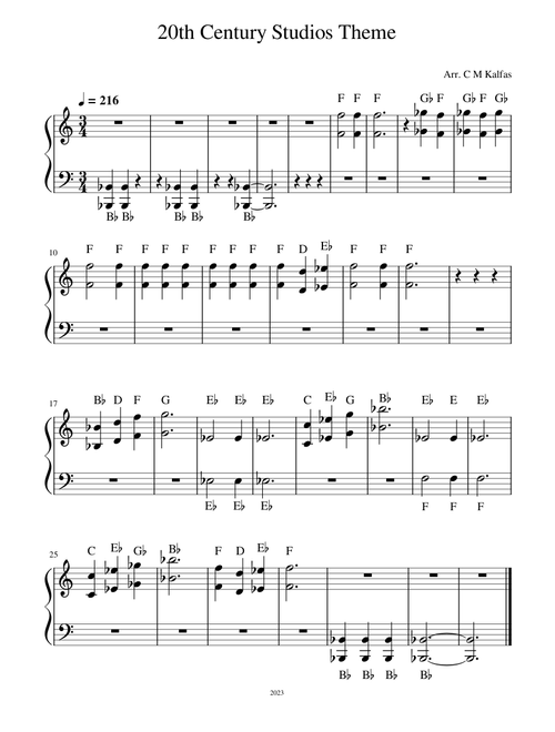 20th century fox theme – Misc Television 20th Century Fox theme easy piano