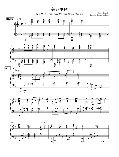 A Beautiful Song - NieR: Automata Piano Collections