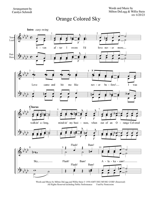 Orange Colored Sky (Arr. Carolyn Schmidt) - Natalie Cole (Choral, SSAA)