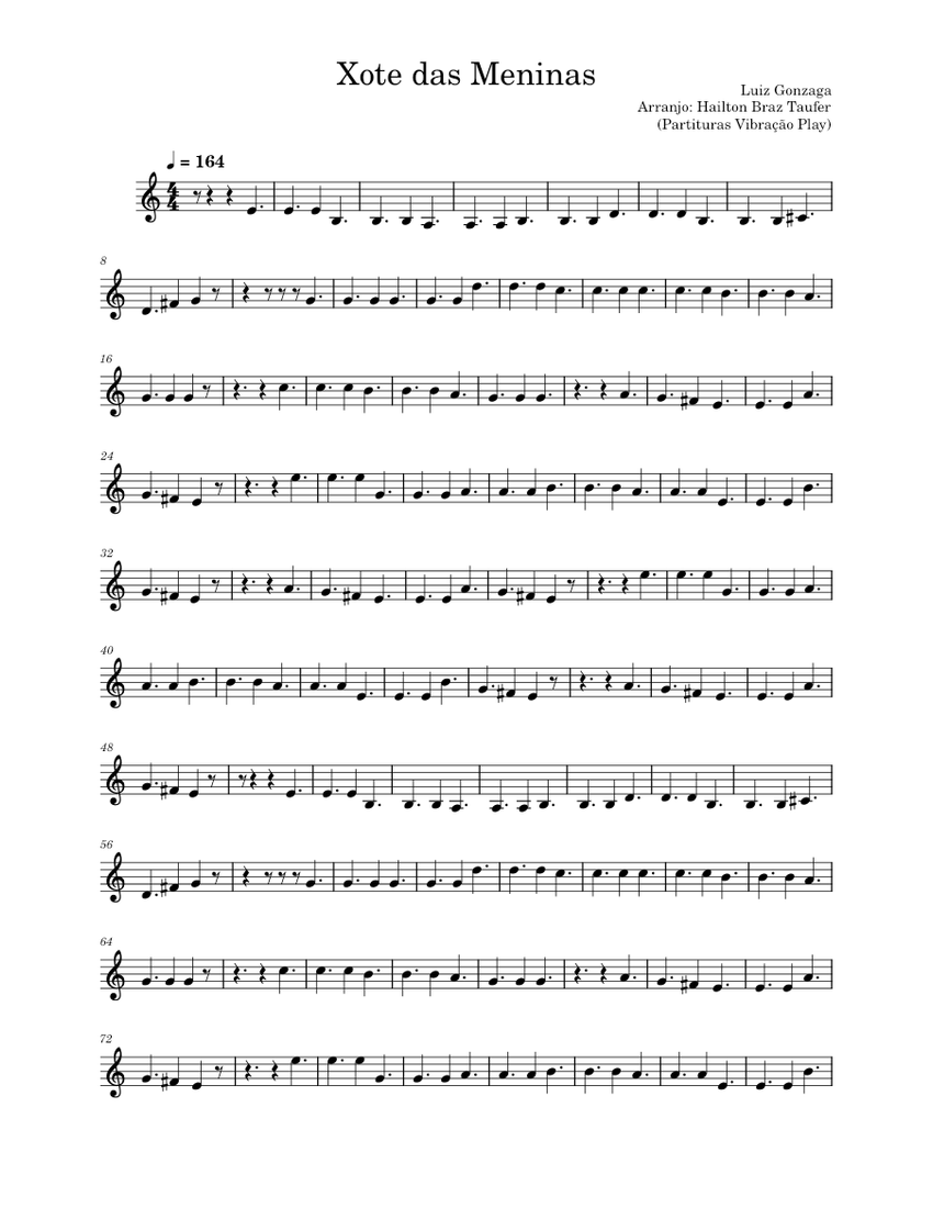 xote das meninas (partituras vibração play) Sheet music for Violin
