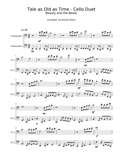 Tale As Old As Time – Alan Menken and Howard Ashman Cello Duet
