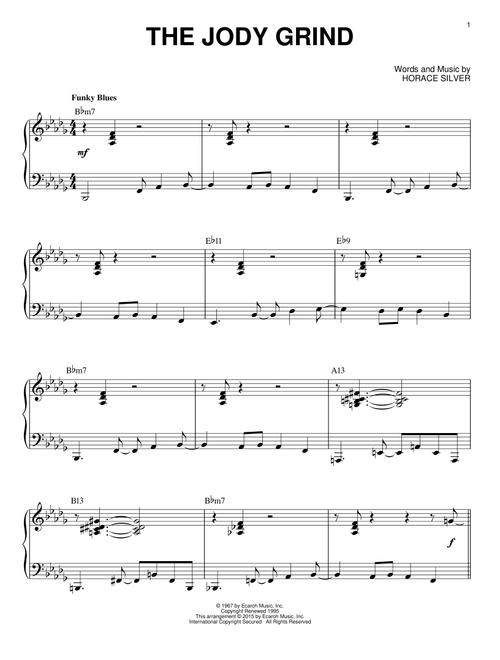 The Jody Grind (arr. Brent Edstrom) - Horace Silver (Piano Solo)