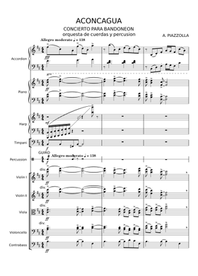 Free Aconcagua by Astor Piazzolla sheet music | Download PDF or
