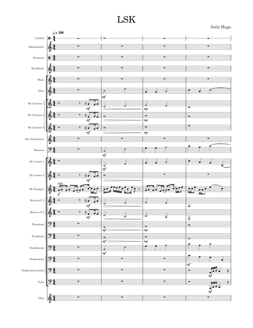 Untitled - Draft Sheet Music for Trombone, Cornet, Euphonium, Tuba ...
