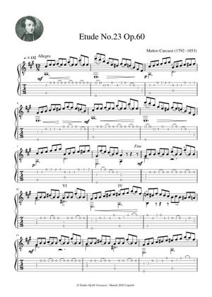 Etude No.9 Op.60 - Matteo Carcassi (1792 - 1853) - Tablature Sheet